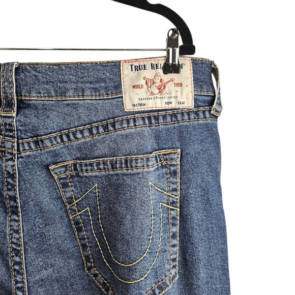 True Religion World Tour Denim Geno Relaxed Slim Blue Jeans - Picture 4 of 10